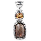 SP-1773-CO1 Sterling Silver Pendant With Smokey Quartz, Citrine Q. Jewelry Bali Designs Inc